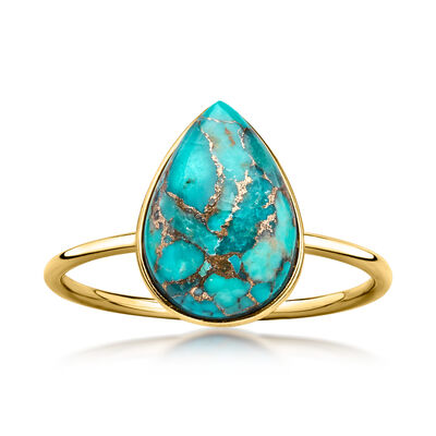 Turquoise Ring in 10kt Yellow Gold