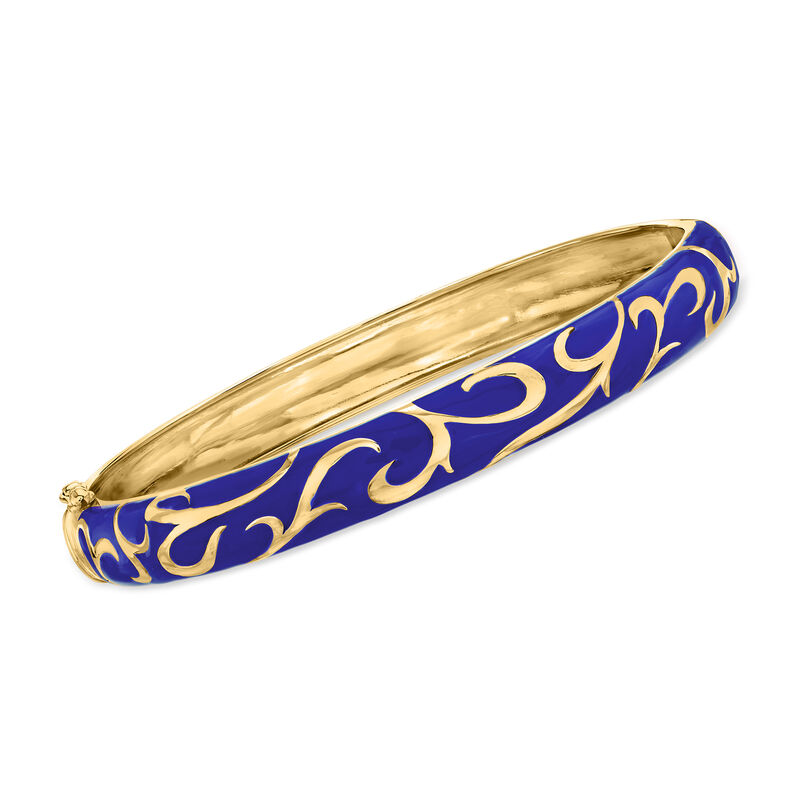 &quot;Adventure Stack&quot; Set of Five Bangle Bracelets in 18kt Gold Over Sterling image number 5