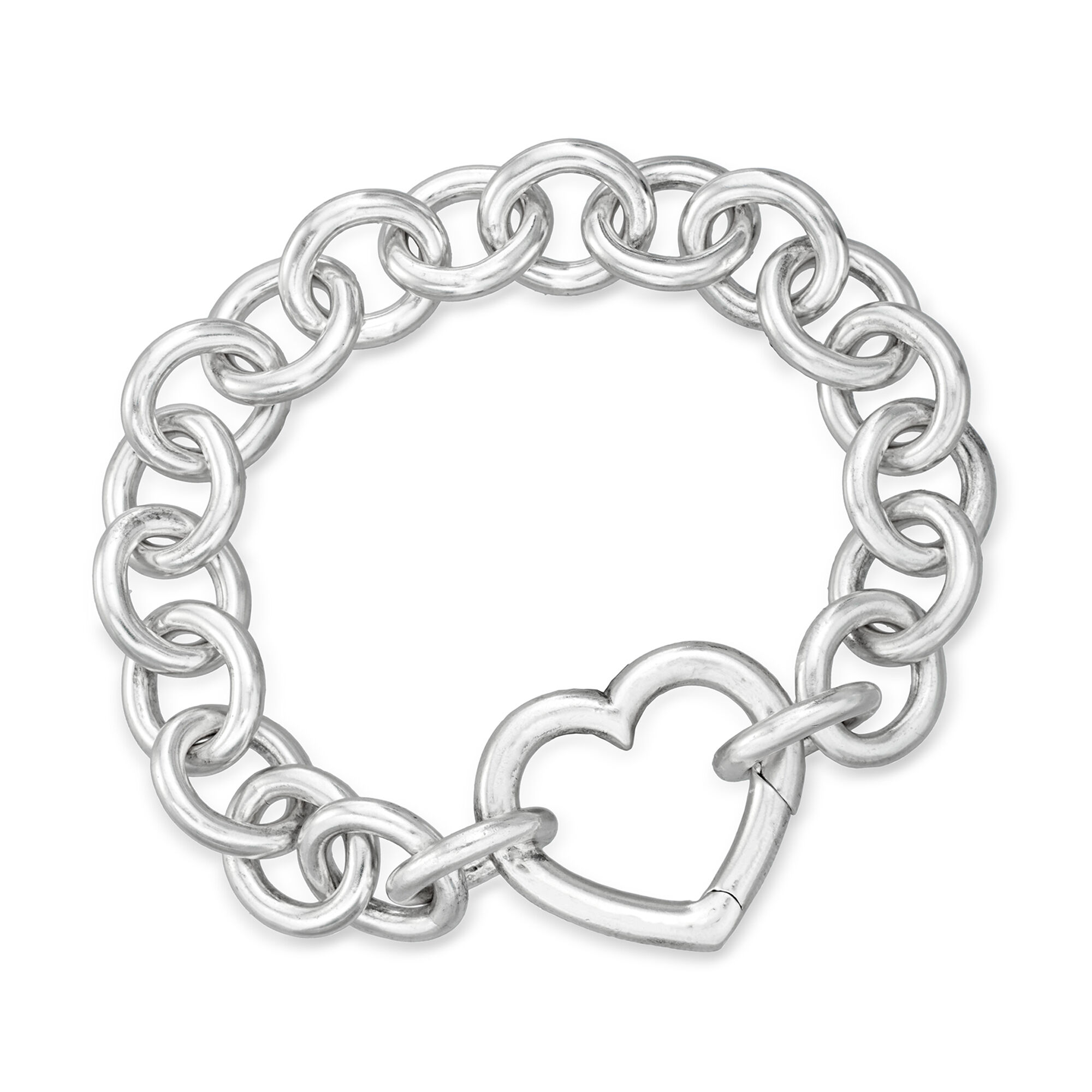 C. 1990 Vintage Tiffany Jewelry Sterling Silver Cable-Link Heart