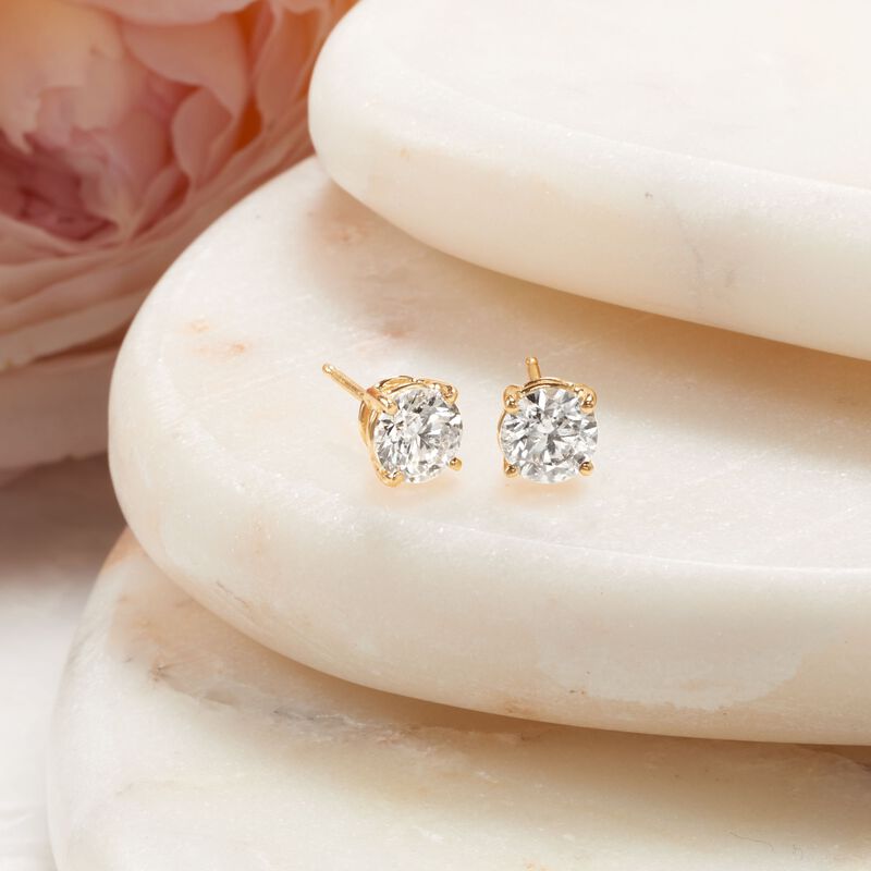 1.50 ct. t.w. Diamond Stud Earrings in 14kt Yellow Gold image number 2