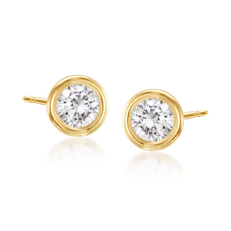 .50 ct. t.w. Diamond Circle Drop Earring Jackets with Diamond-Accented Studs in 14kt Yellow Gold image number 3