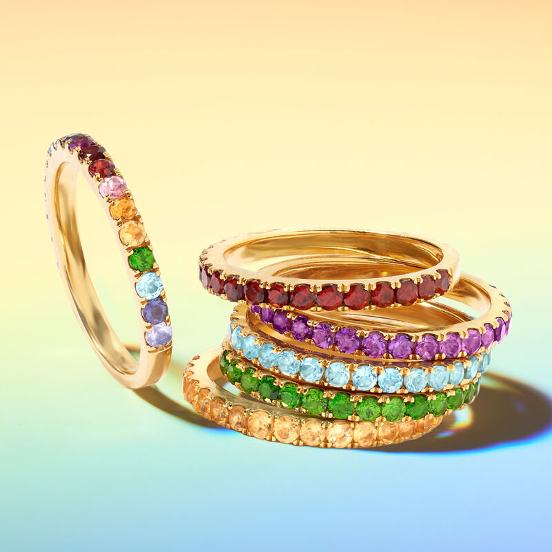 Your Choice: Colorful Gemstone Rings in 18kt Gold Over Sterling image number 0