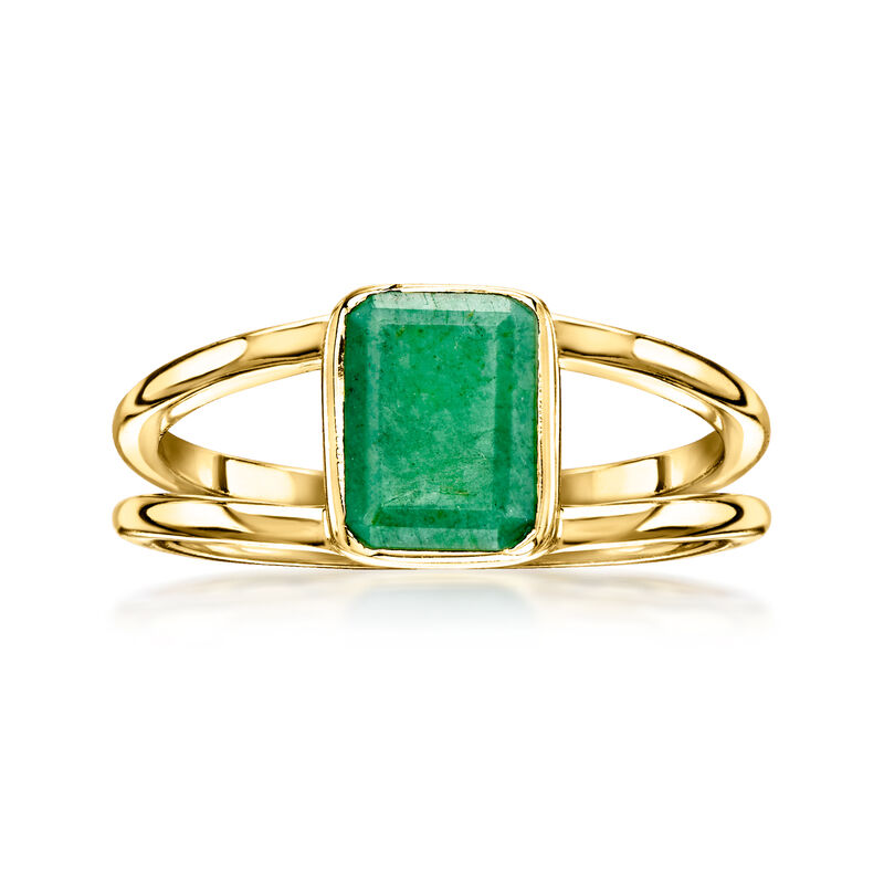 2.30 Carat Emerald Ring in 18kt Gold Over Sterling image number 0