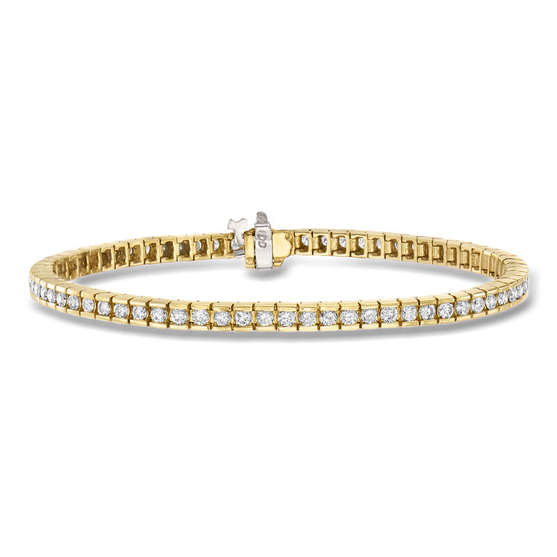 C. 1990 Vintage 3.50 ct. t.w. Diamond Tennis Bracelet in 14kt Yellow Gold. 7" image number 0
