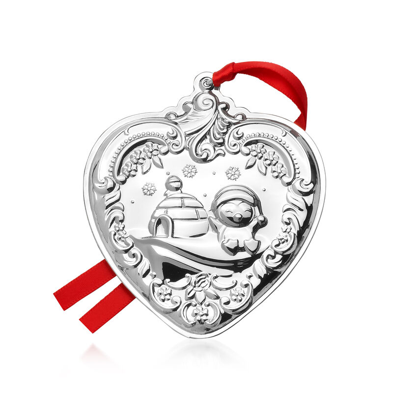 Wallace 2025 Annual Sterling Silver &quot;Grand Baroque&quot; Heart Ornament - 34th Edition image number 0