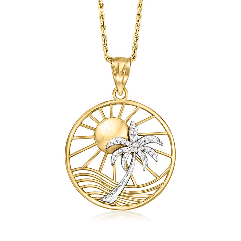 14kt Two-Tone Gold Beach Pendant  image number 2