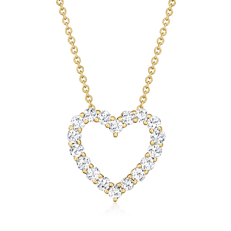 .50 ct. t.w. Lab-Grown Diamond Heart Necklace in 14kt Yellow Gold image number 0