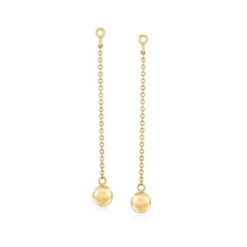 14kt Yellow Gold 6mm Ball Drop Earring Jackets image number 2