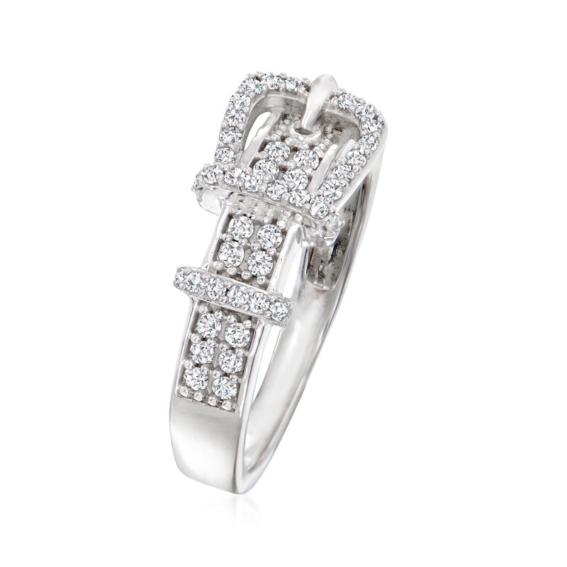 .38 ct. t.w. Diamond Buckle Ring in Sterling Silver image number 2