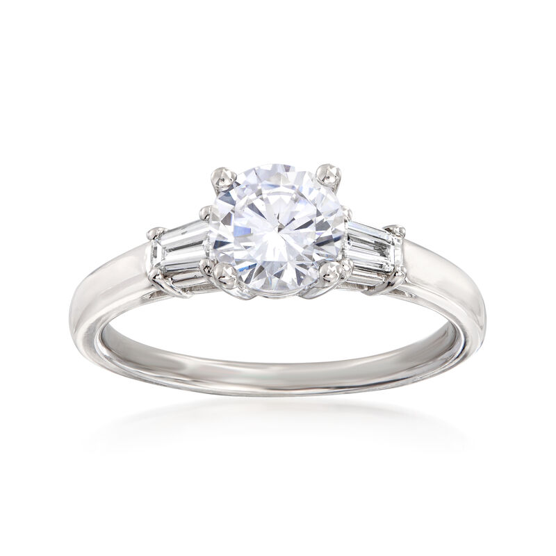 .24 ct. t.w. Baguette Diamond Engagement Ring Setting in 14kt White Gold image number 0