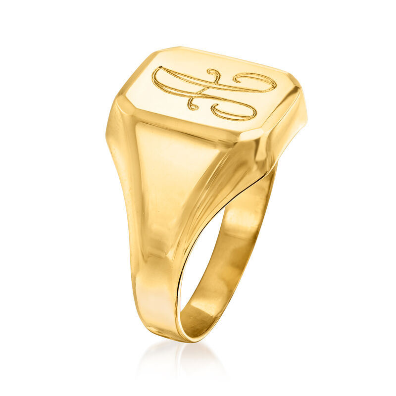 14kt Yellow Gold Personalized Signet Ring image number 2