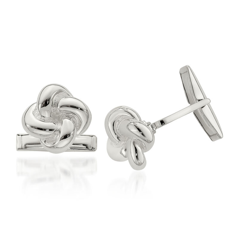 Sterling Silver Knot Cuff Links image number 0