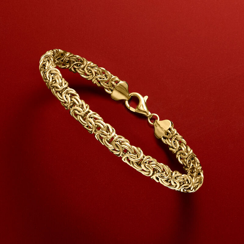 18kt Gold Over Sterling Byzantine Bracelet image number 3