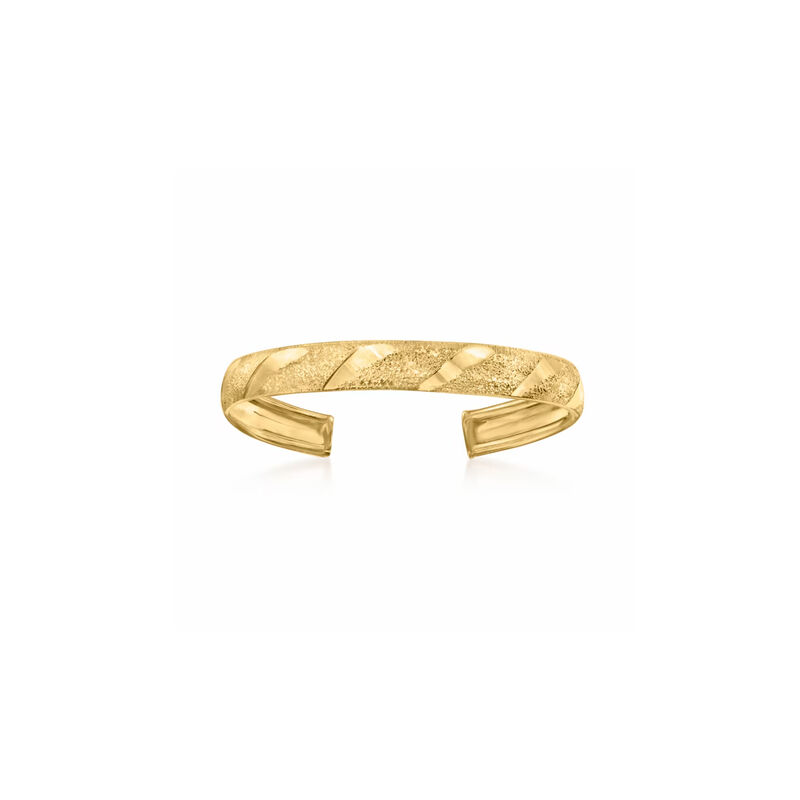 10kt Yellow Gold Striped Toe Ring  image number 0
