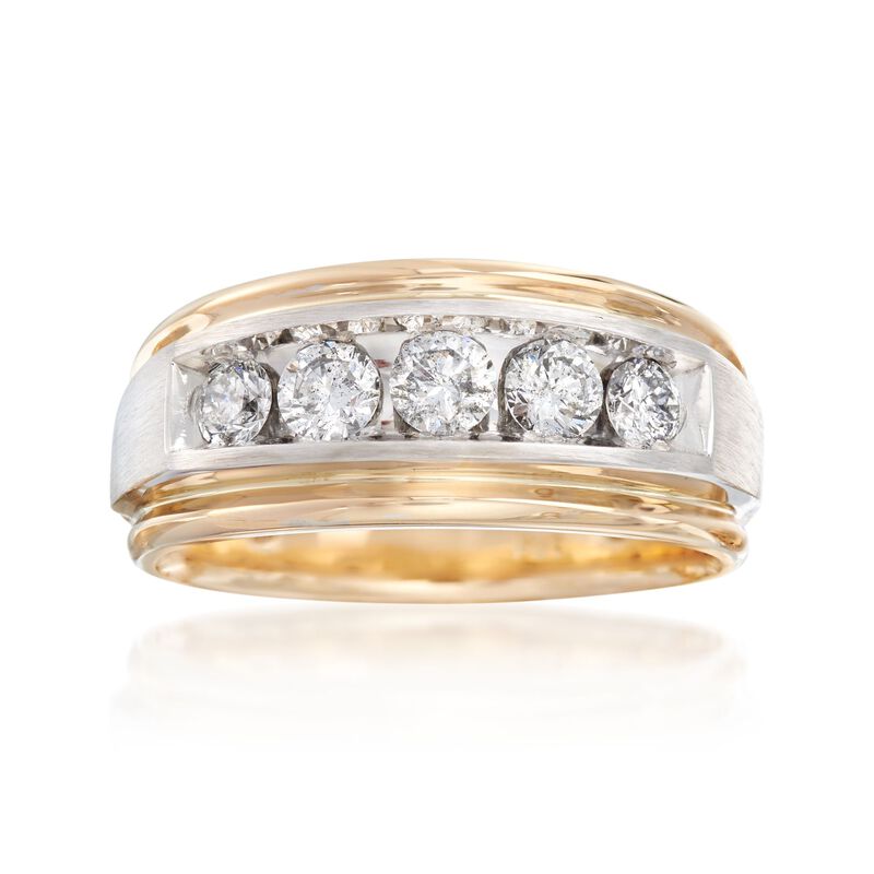 Men's 1.00 ct. t.w. Diamond Wedding Ring in 14kt Two-Tone Gold image number 0