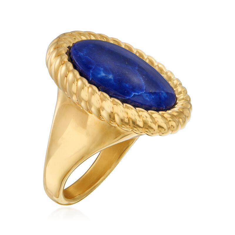 Italian Andiamo Lapis Ring in 14kt Yellow Gold Over Resin image number 2