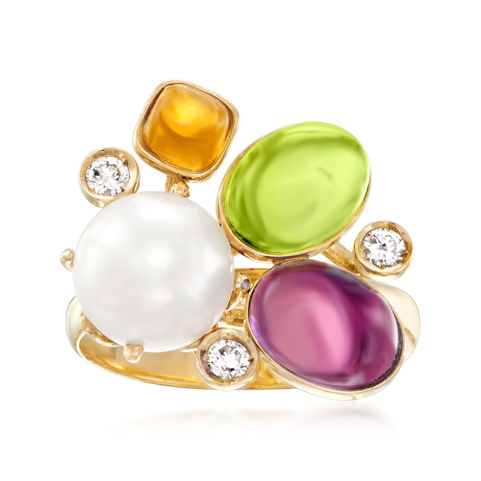 C. 1990 Vintage Superoro 8mm Cultured Pearl and 4.10 ct. t.w.