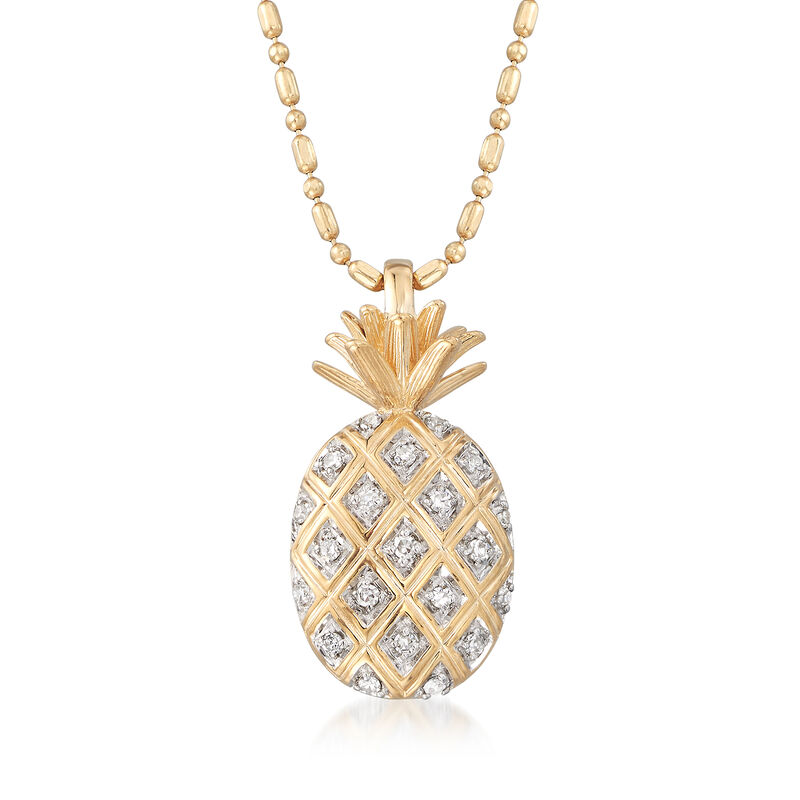 .10 ct. t.w. Diamond Pineapple Pendant Necklace. 18&quot; image number 1