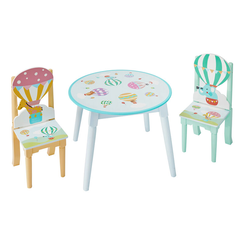Fantasy Fields &quot;Hot Air Balloons&quot; Child's 3-pc. Wooden Set: Table and 2 Chairs image number 1