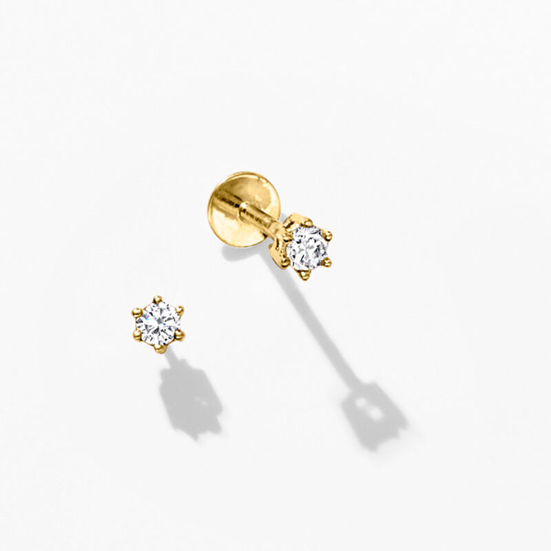 .10 ct. t.w. Diamond Flat-Back Stud Earrings in 14kt Yellow Gold image number 3