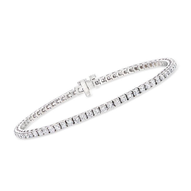 C. 1990 Vintage 4.00 ct. t.w. Diamond Tennis Bracelet in 14kt White Gold image number 0