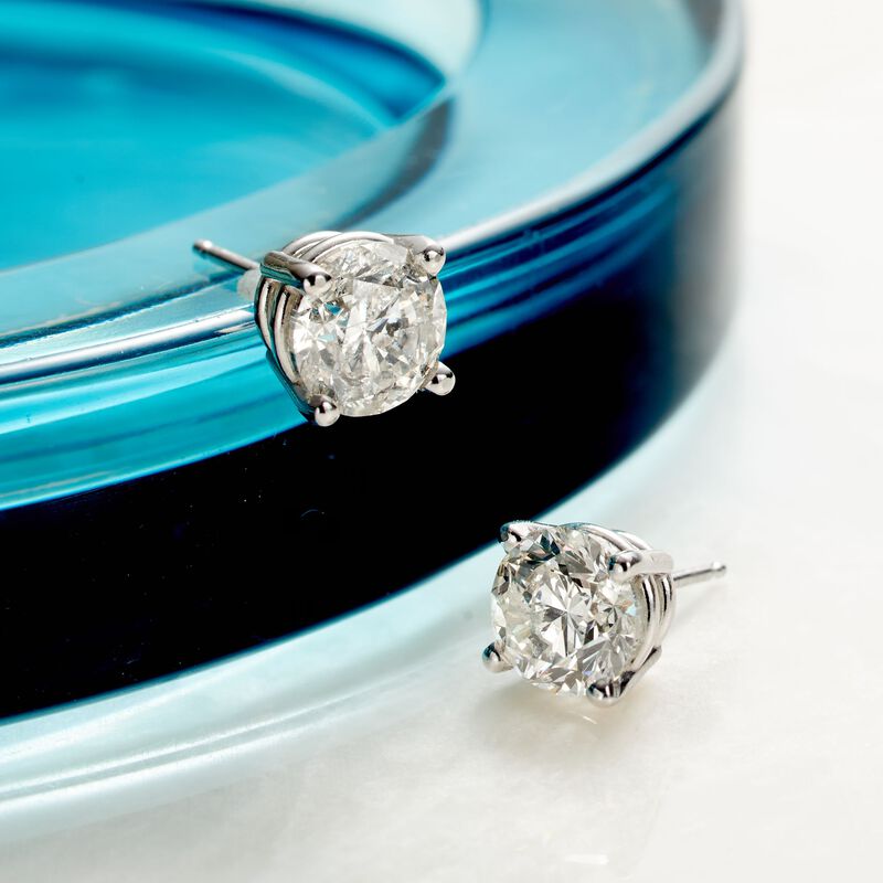 3.00 ct. t.w. Diamond Stud Earrings in 14kt White Gold image number 3