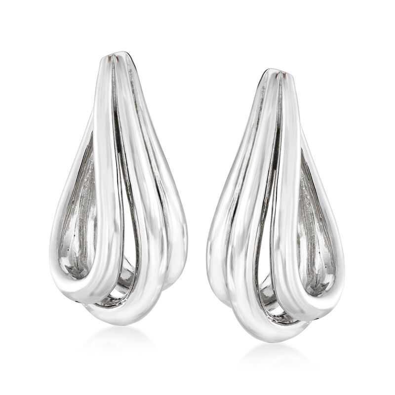 Italian Sterling Silver Twisted Hoop Earrings. 1 1/2&quot; image number 0