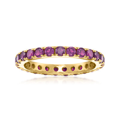 1.40 ct. t.w. Amethyst Eternity Band in 18kt Gold Over Sterling