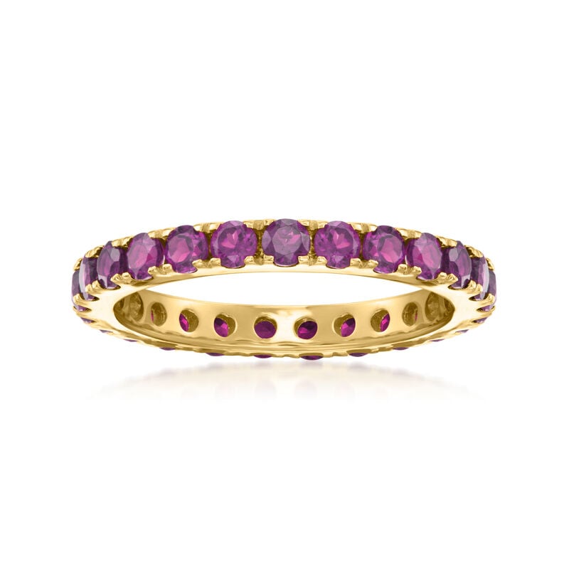 1.40 ct. t.w. Amethyst Eternity Band in 18kt Gold Over Sterling image number 0