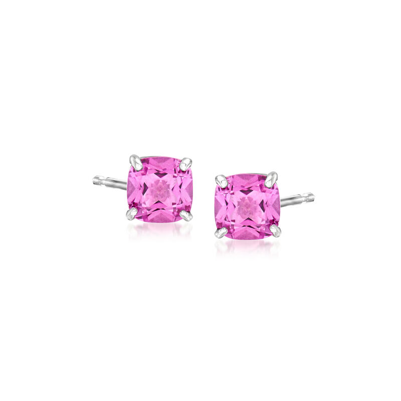 2.20 ct. t.w. Pink Topaz Stud Earrings in Sterling Silver image number 0