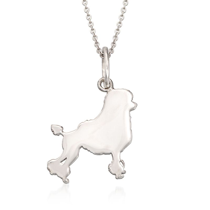 Italian Sterling Silver Poodle Dog Silhouette Pendant Necklace image number 0