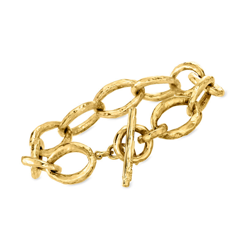 C. 2000 Vintage 18kt Yellow Gold Cable-Link Bracelet. 8" image number 0