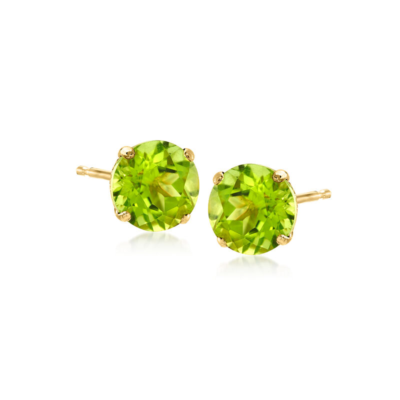 4.00 ct. t.w. Peridot Stud Earrings in 14kt Yellow Gold image number 0