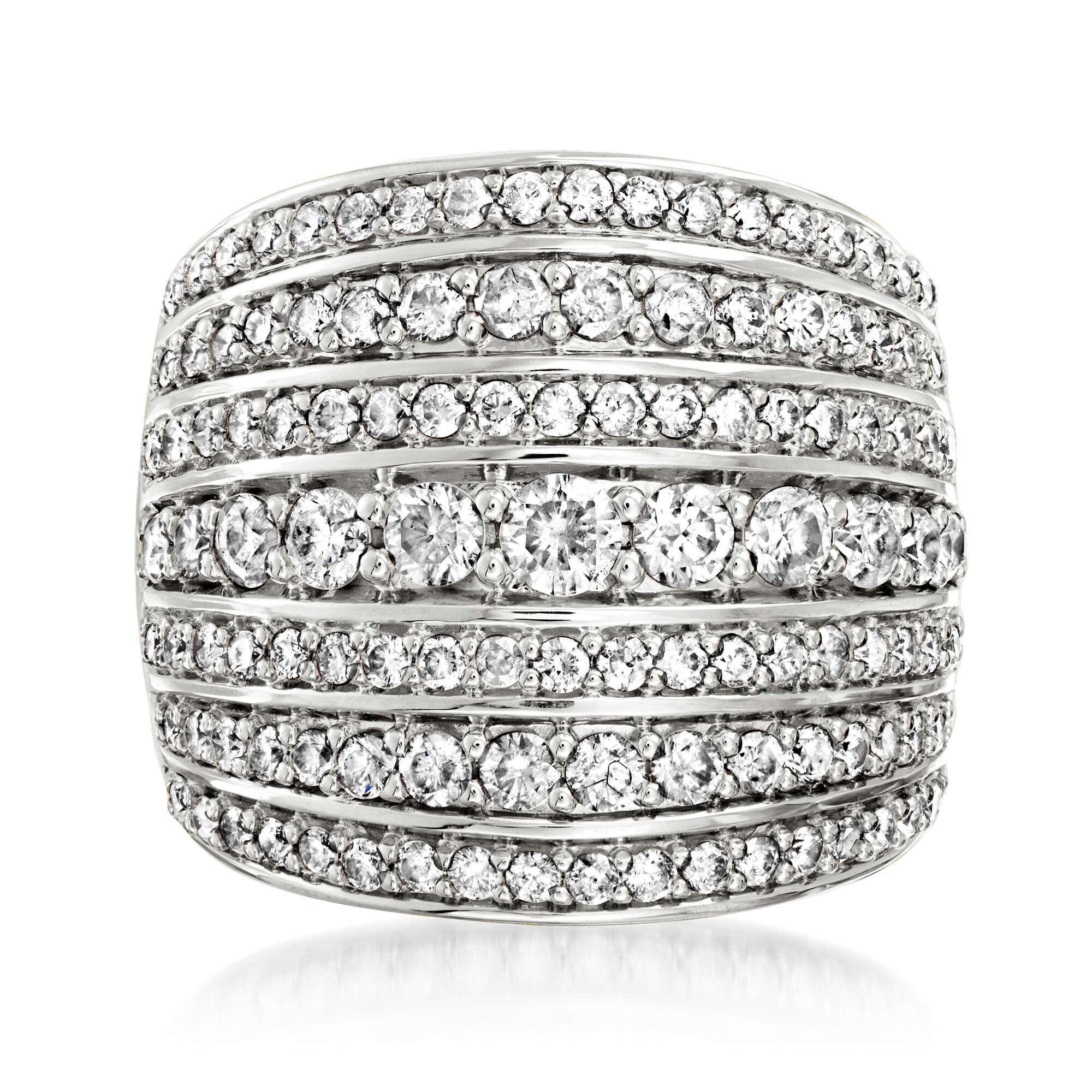 2.00 ct. t.w. Diamond Multi-Row Ring in Sterling Silver