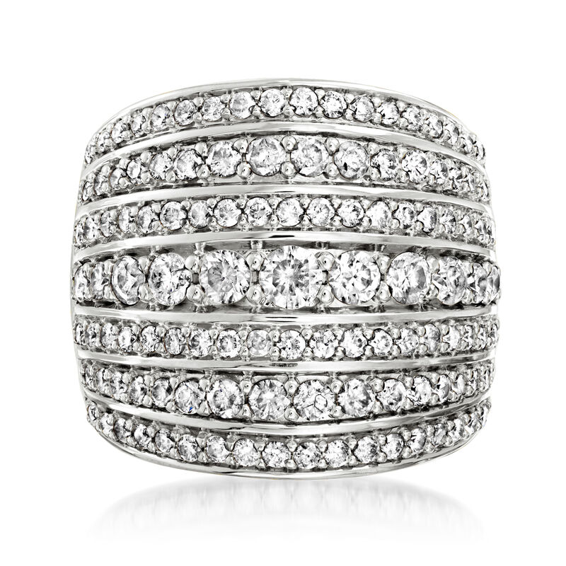 2.00 ct. t.w. Diamond Multi-Row Ring in Sterling Silver image number 3