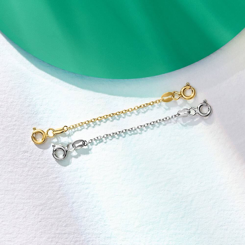 Sterling Silver and 18kt Gold Over Sterling Accessory Set: Two 2" Safety Chains