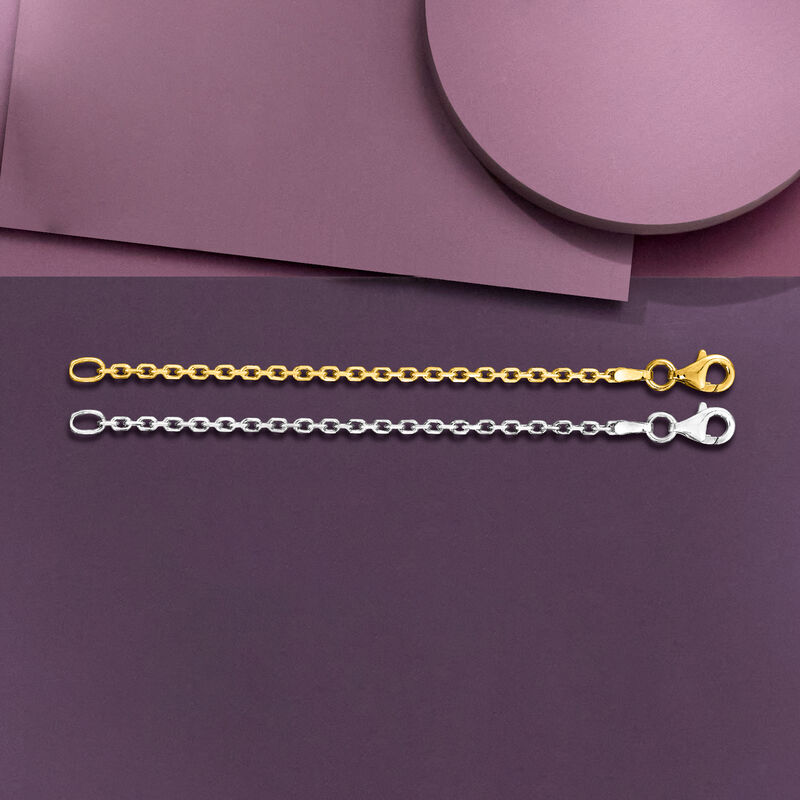 Sterling Silver and 18kt Gold Over Sterling Accessory Set: Two 3&quot; Necklace Extenders  image number 1
