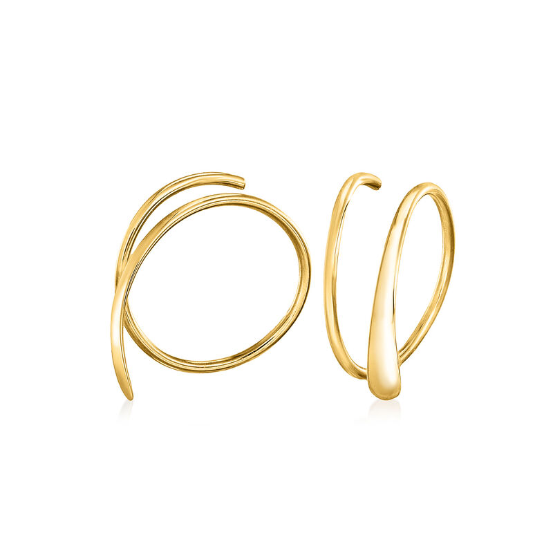 14kt Yellow Gold Endless Teardrop Wire Earrings image number 0