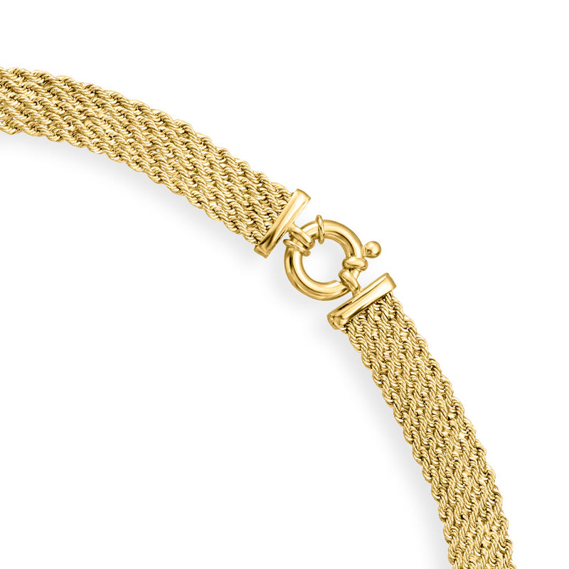 Italian 14kt Yellow Gold Multi-Row Rope-Chain Necklace image number 3
