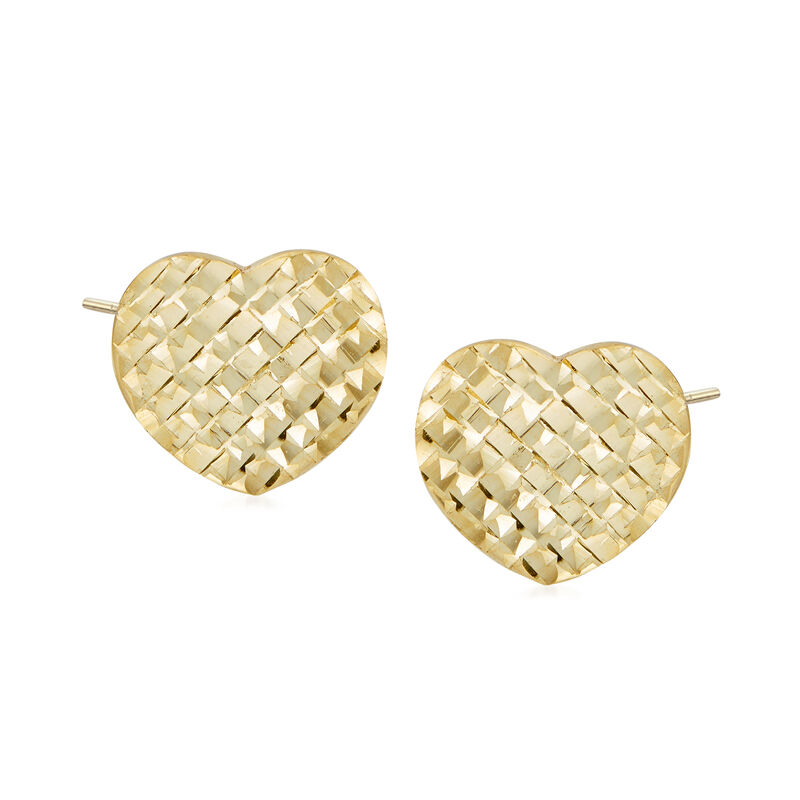 Italian 14kt Yellow Gold Heart Stud Earrings image number 0