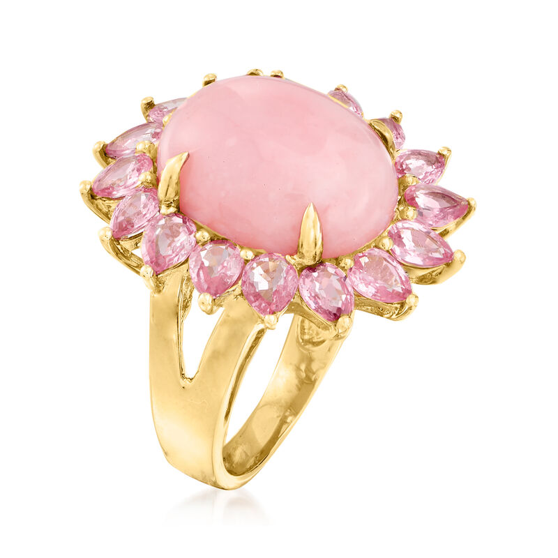 Pink Opal and 2.80 ct. t.w. Pink Sapphire Ring in 14kt Yellow Gold image number 2
