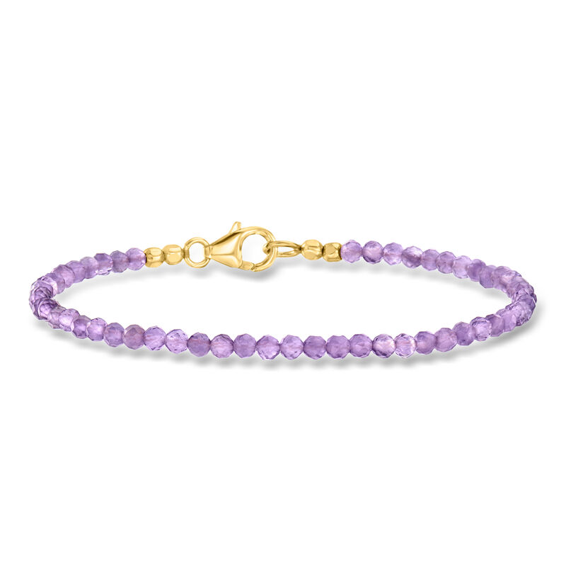 8.00 ct. t.w. Amethyst Bead Bracelet in 18kt Gold Over Sterling image number 0