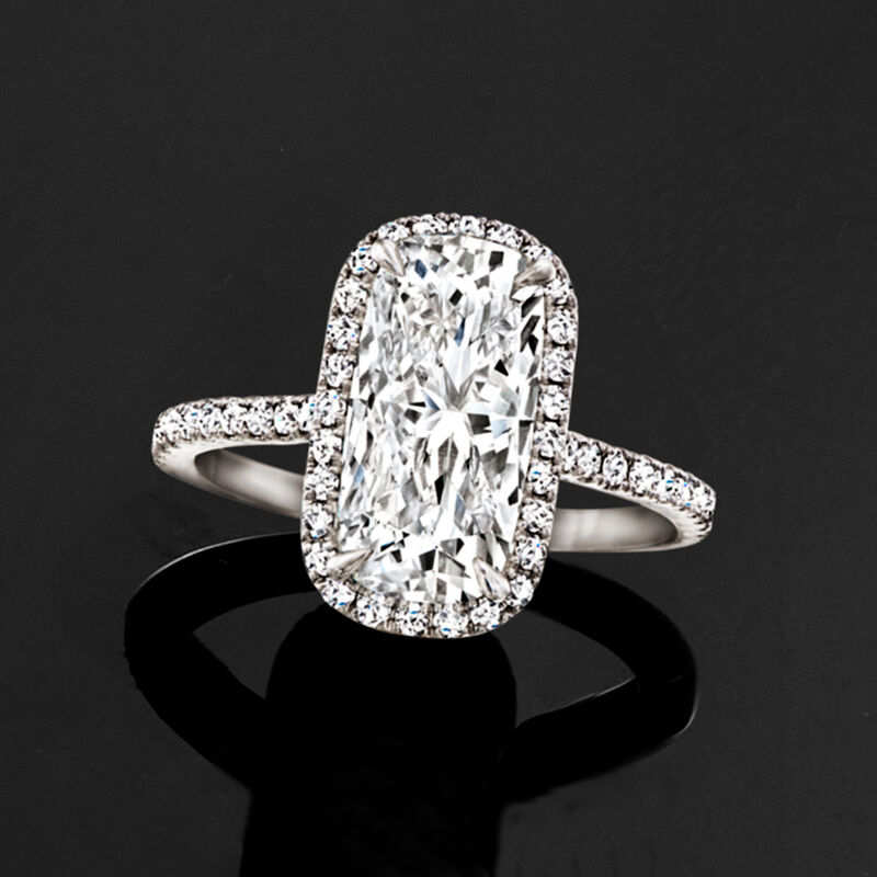 4.00 ct. t.w. Cushion-Shaped Lab-Grown Diamond Drop Earrings in Platinum  image number 3