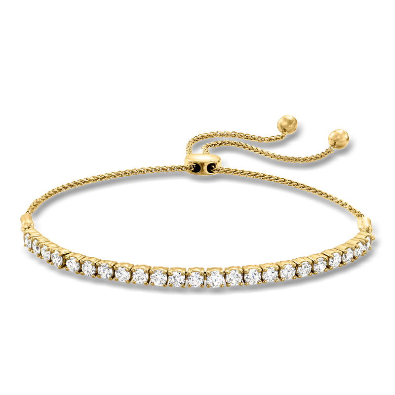 2.00 ct. t.w. Lab-Grown Diamond Bolo Bracelet in 18kt Gold Over Sterling  image number 0