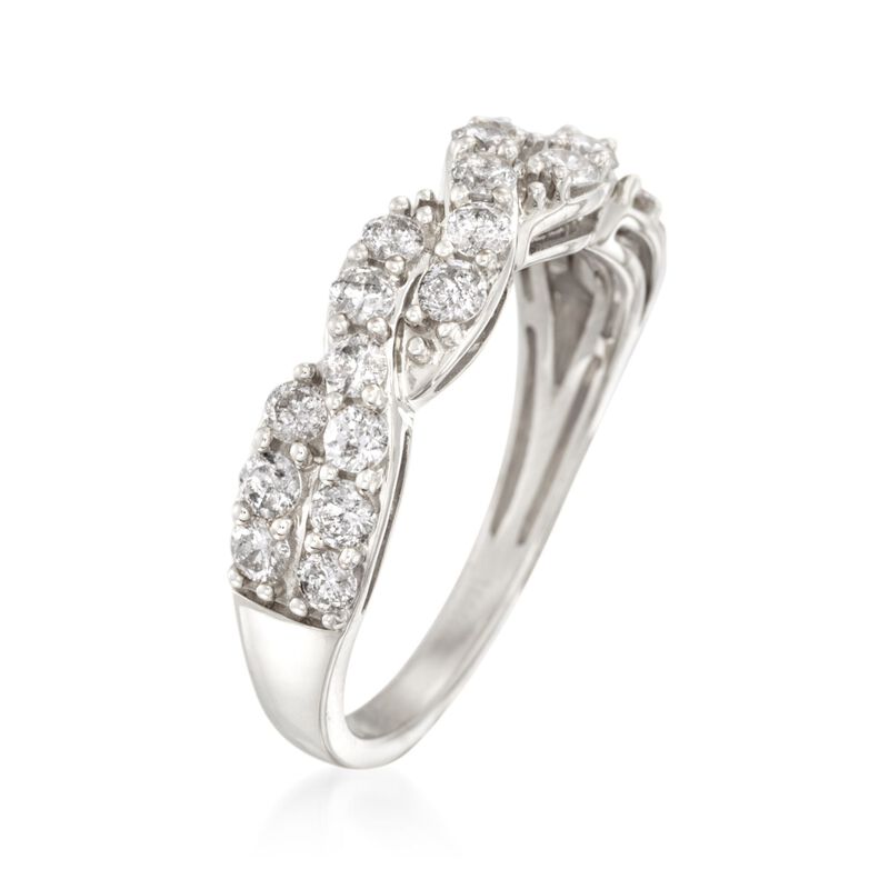 1.00 ct. t.w. Diamond Twist Ring in 14kt White Gold image number 2