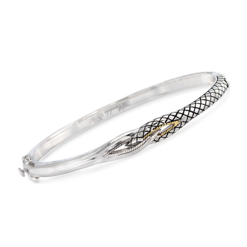 Andrea Candela &quot;Conexion&quot; Sterling Silver Bangle Bracelet with 18kt Yellow Gold image number 0