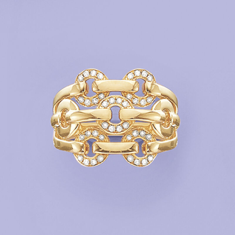 .20 ct. t.w. Diamond Open-Space Circle-Link Ring in 14kt Yellow Gold image number 3
