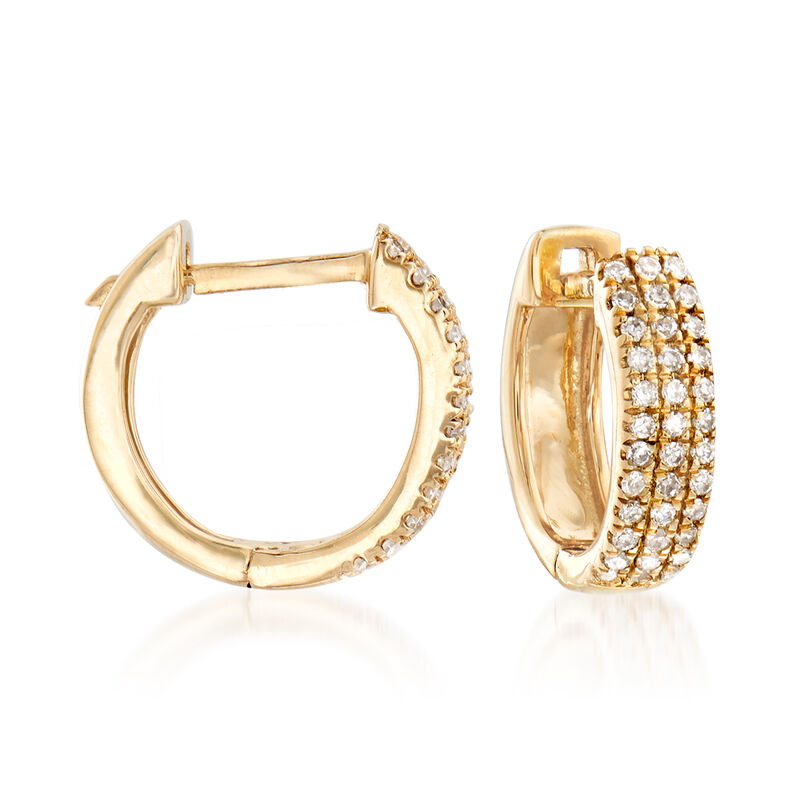 .14 ct. t.w. Diamond Huggie Hoop Earrings in 14kt Yellow Gold image number 0