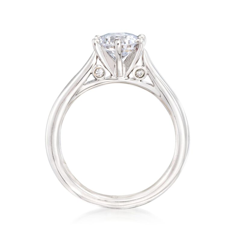 Gabriel Designs 14kt White Gold Six-Prong Solitaire Engagement Ring Setting with Diamond Accents image number 3