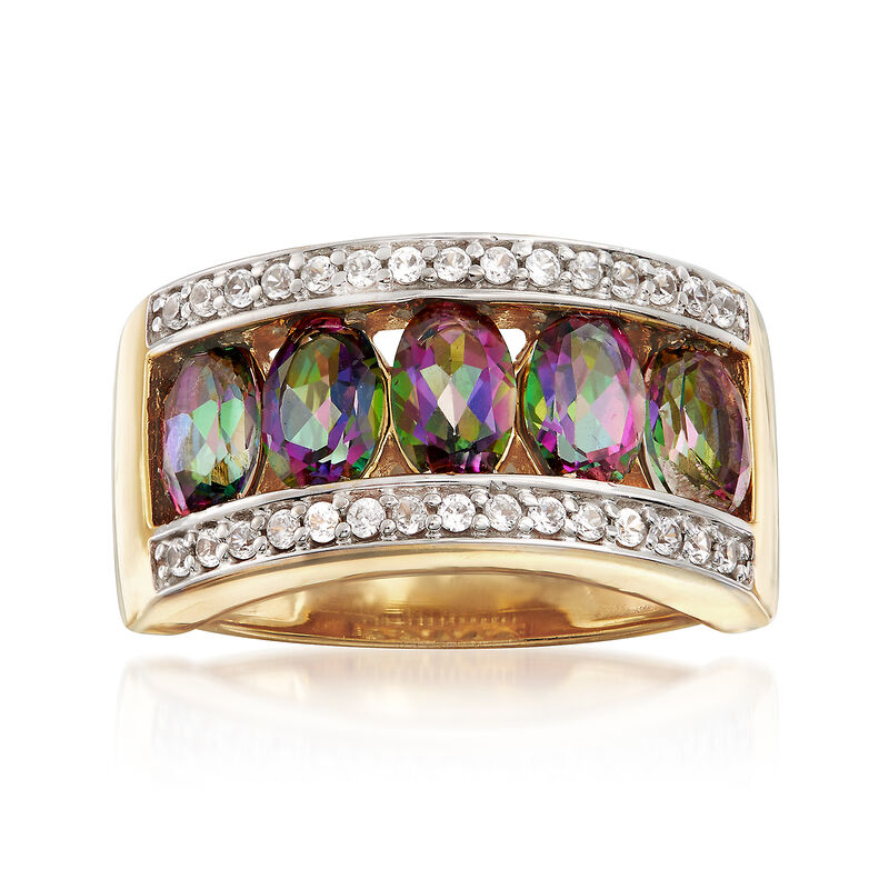 3.0 ct. t.w. Multicolor Topaz and Zircon Ring in 18kt Yellow Gold Over Sterling Silver image number 0
